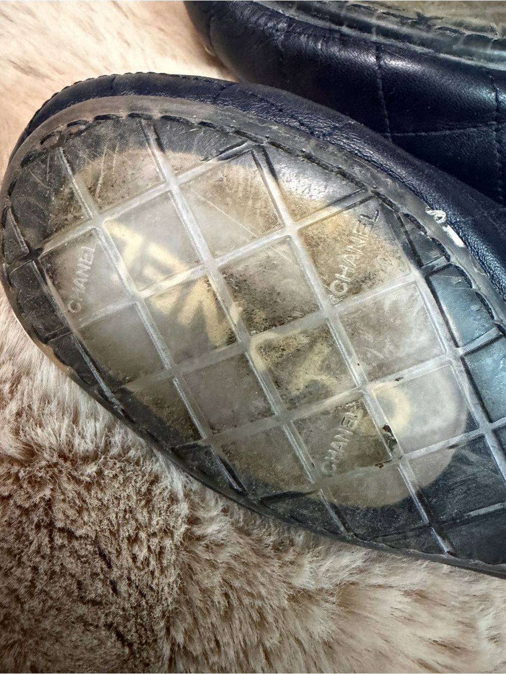 Authentic Chanel Navy Quilted Leather CC Mary Jane Flats EU 37 - Picture 12 of 16